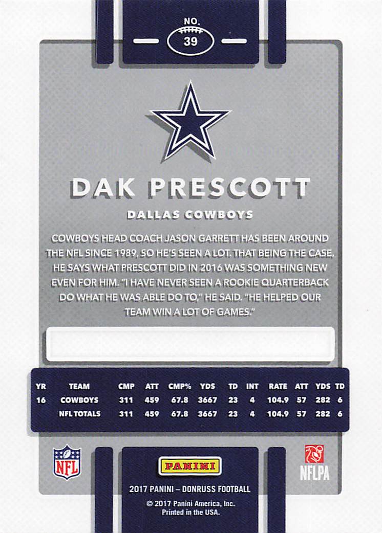 2017 Donruss Football Dak Prescott #39