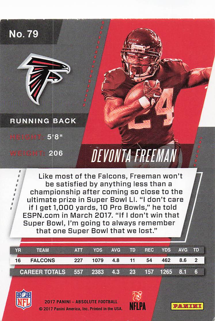2017 Panini Absolute Football Devonta Freeman #79