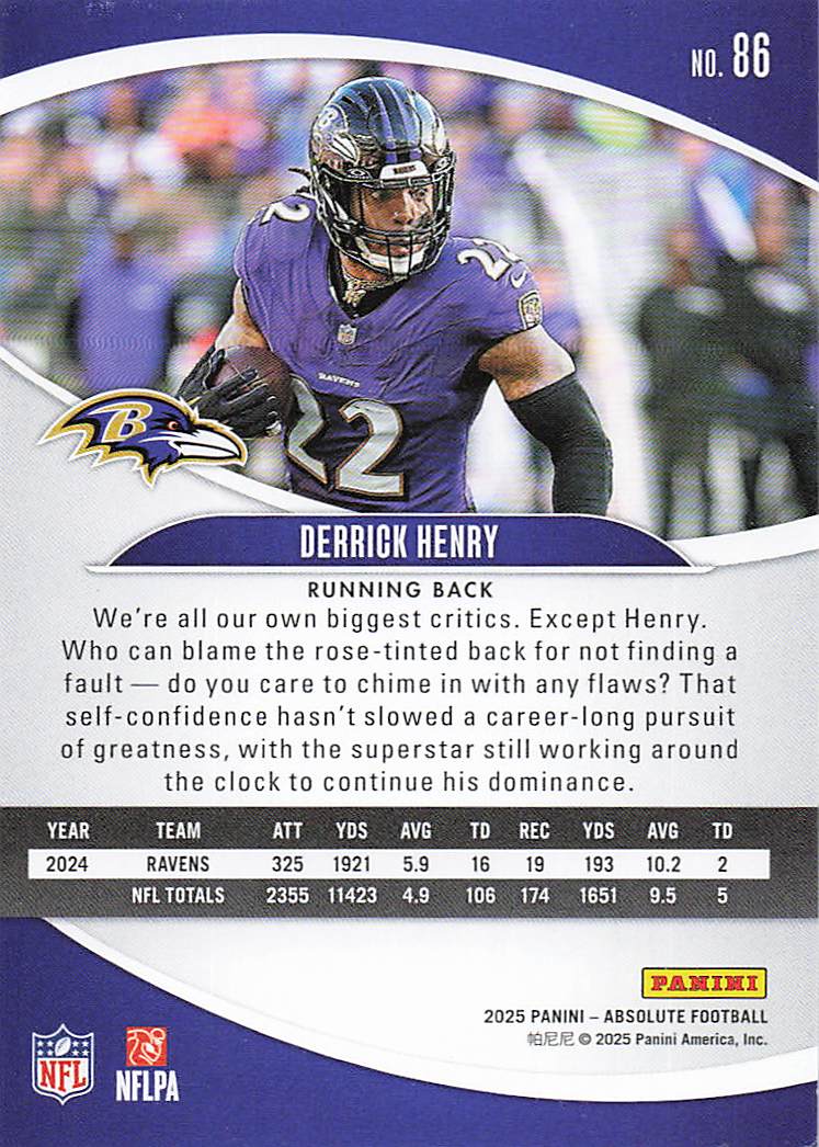 2025 Panini Absolute Football Derrick Henry #86