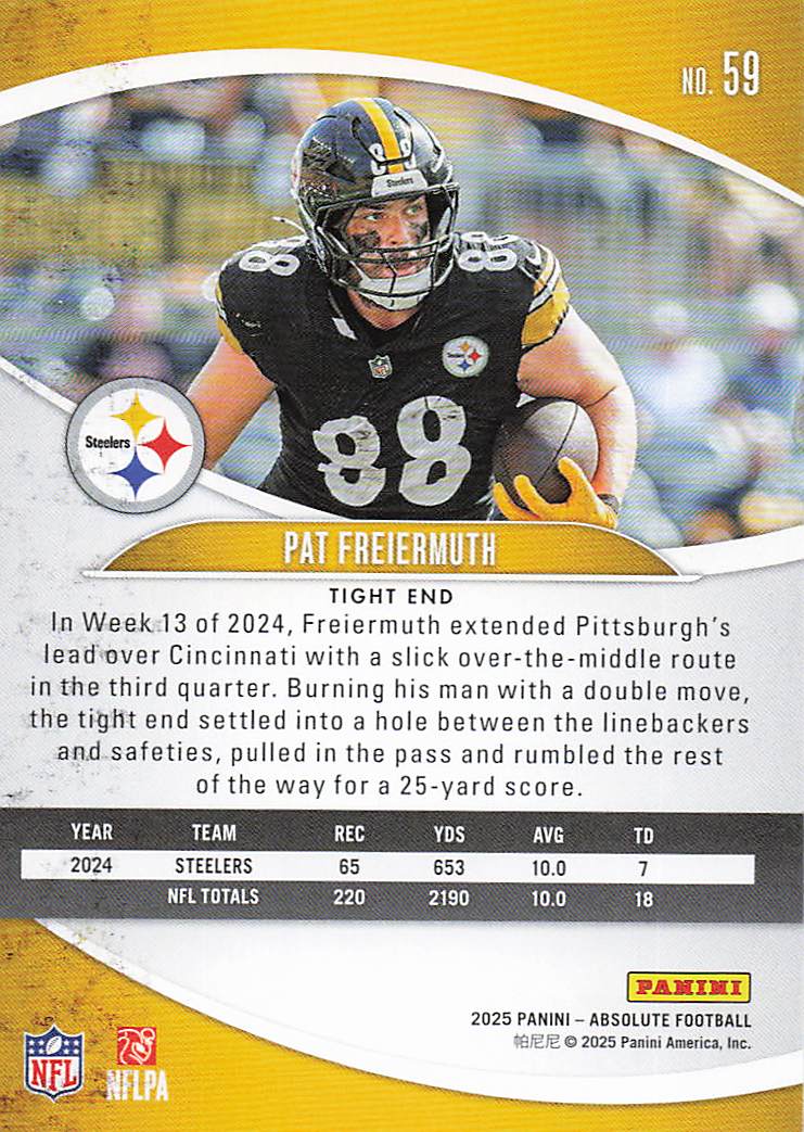 2025 Panini Absolute Football Retail Pat Freiermuth #59