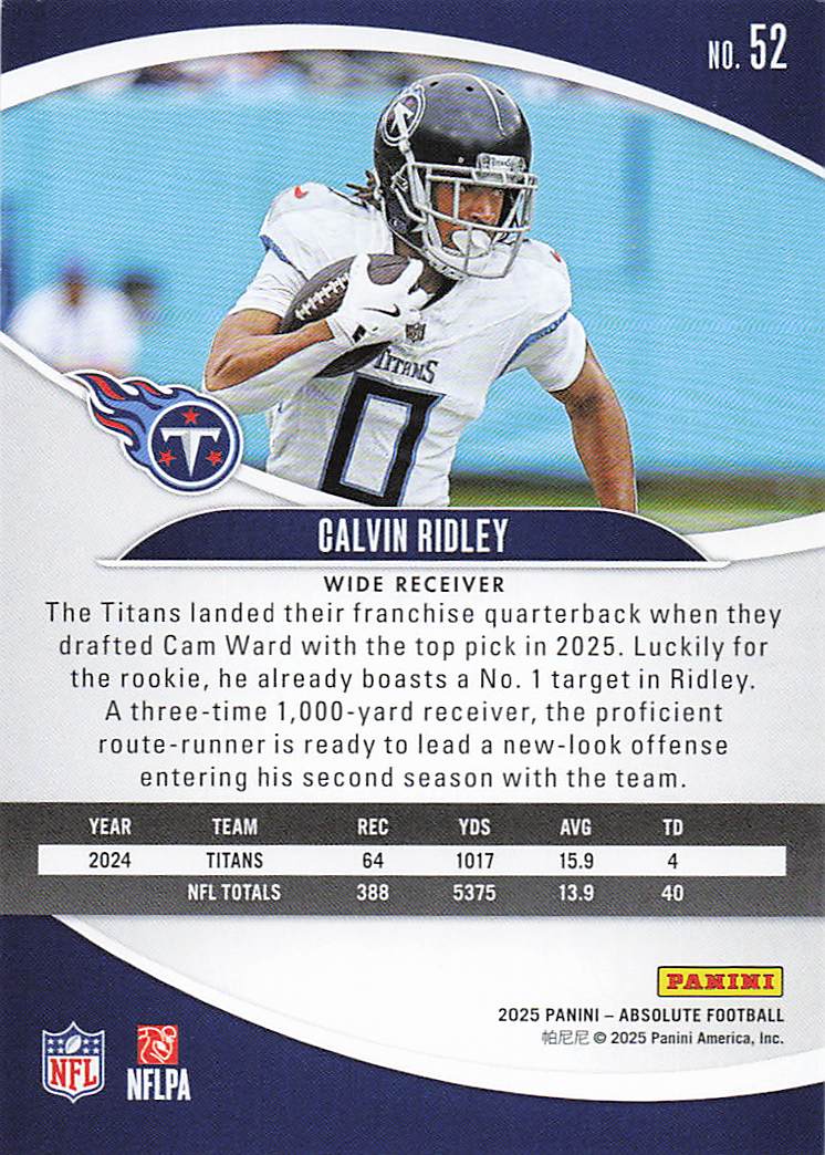 2025 Panini Absolute Football Retail Calvin Ridley #52