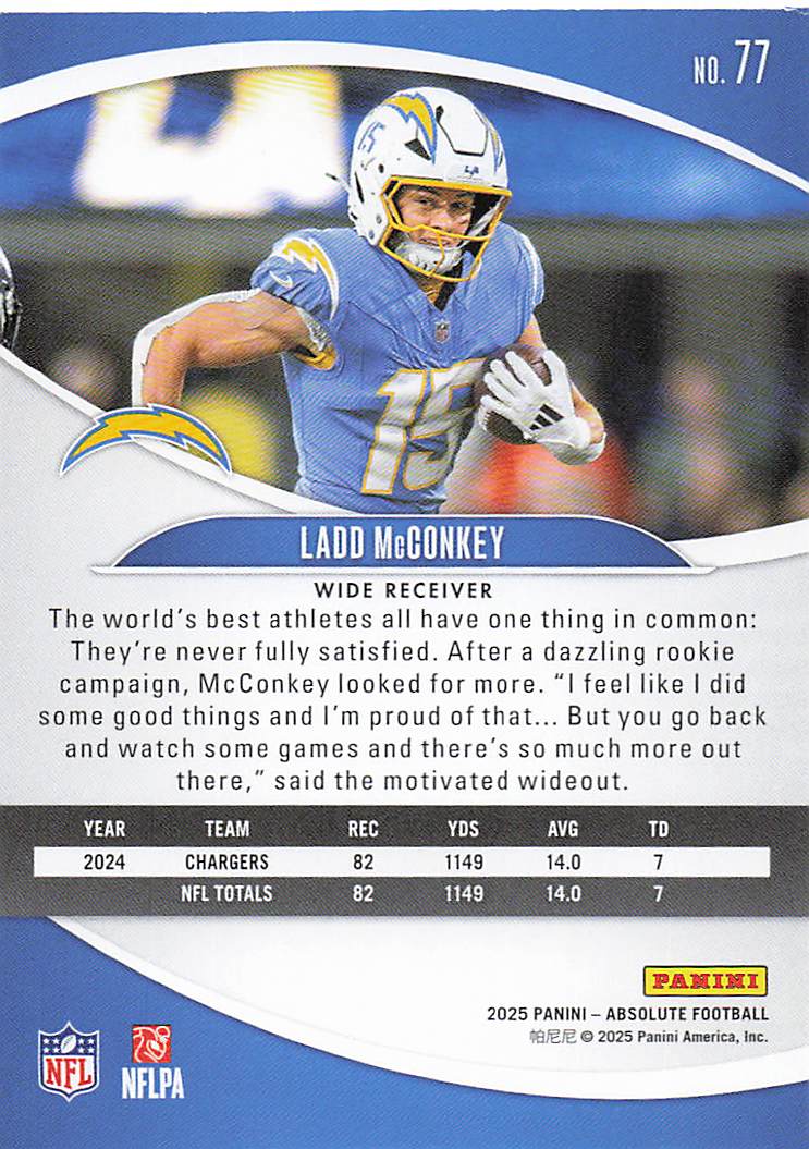 2025 Panini Absolute Football Retail Ladd McConkey #77