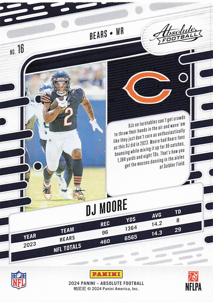 2024 Panini Absolute Football Retail DJ Moore #16