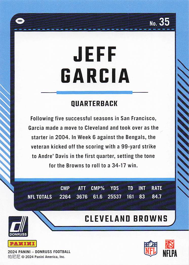 2024 Donruss Football Jeff Garcia #35