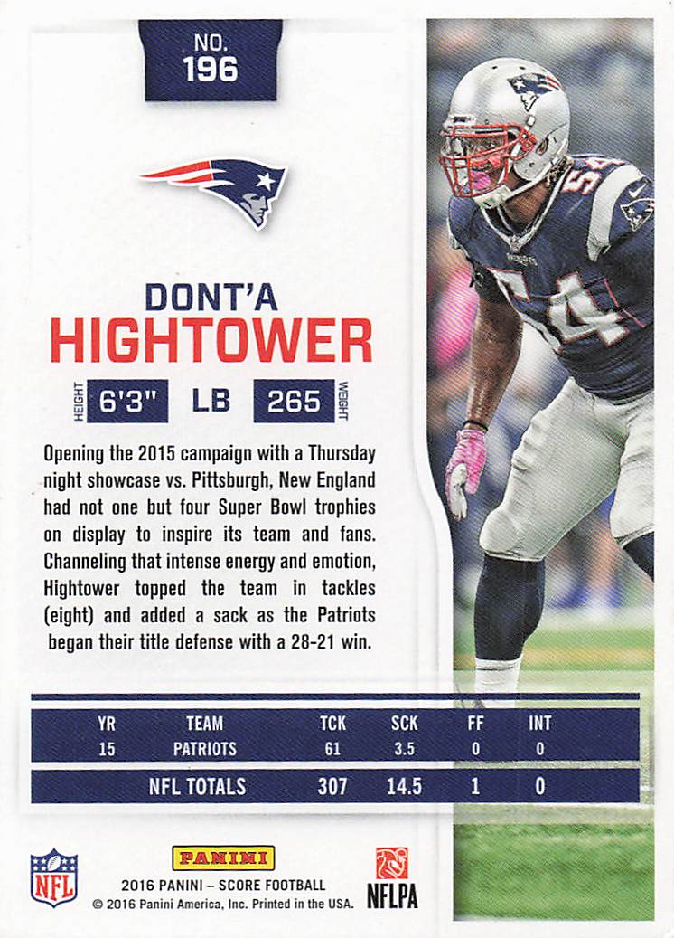 2016 Score Football Dont'a Hightower #196
