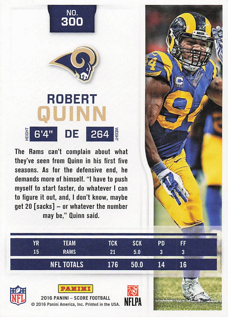 2016 Score Football Robert Quinn #300