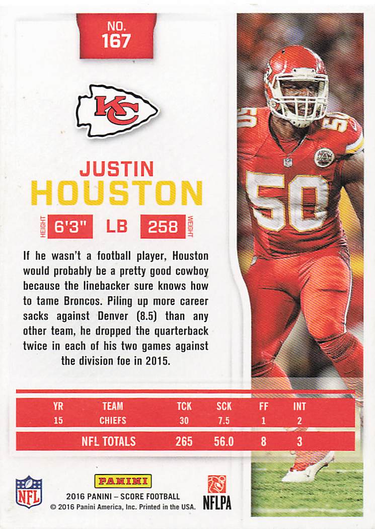 2016 Score Football Justin Houston #167