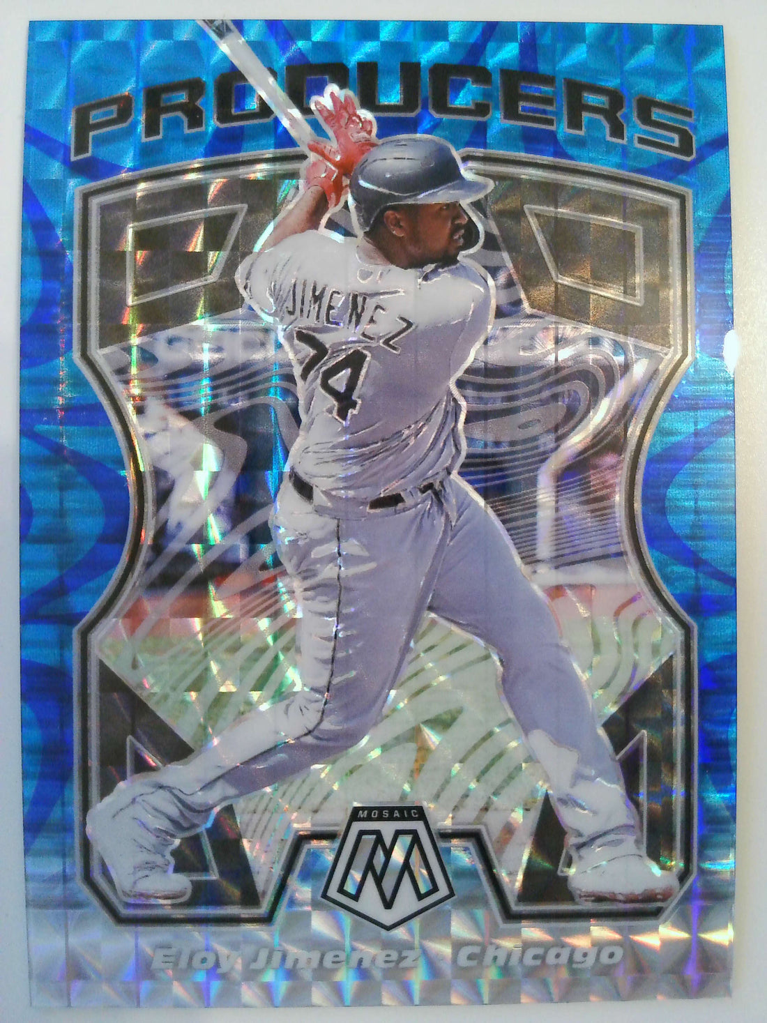 2021 Panini Mosaic Baseball Producers Reactive Blue Eloy Jimenez #P12