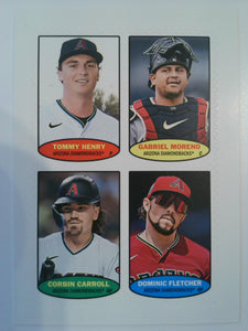 2023 Topps Heritage 1974 Topps Stamps Henry /Moreno / Carroll / Fletcher #74S-49