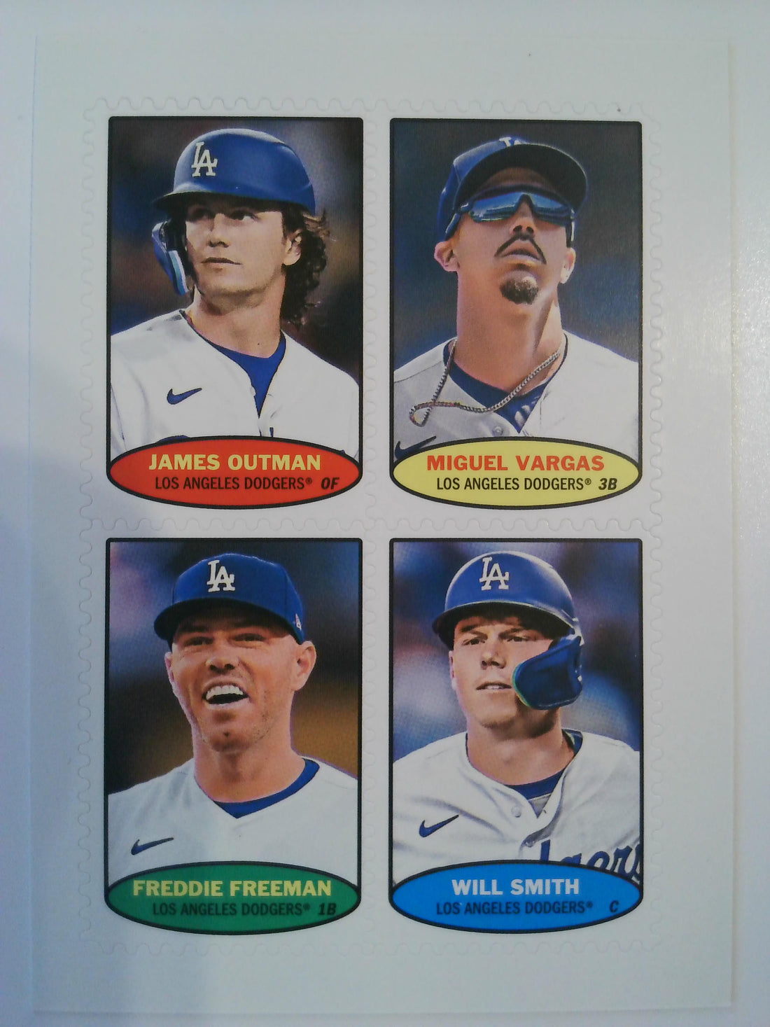 2023 Topps Heritage 1974 Topps Stamps Outman / Vargas / Freeman / Smith #74S-29