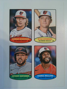 2023 Heritage 1974 Topps Stamps Henderson / Stowers / Santander / Mullins #74S-5