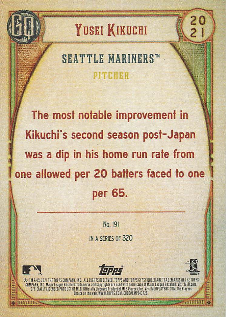 2021 Topps Gypsy Queen Baseball Yusei Kikuchi #191
