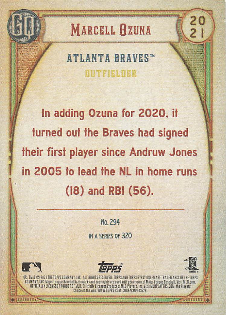2021 Topps Gypsy Queen Baseball Marcell Ozuna #294