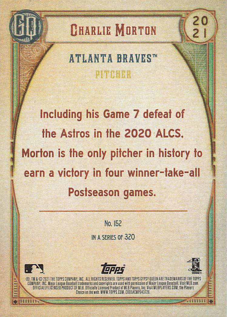 2021 Topps Gypsy Queen Baseball Charlie Morton #152