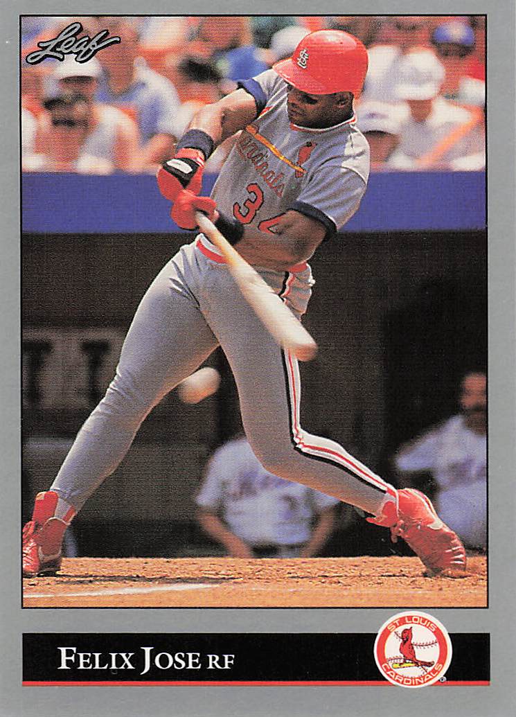 1992 Leaf Baseball Felix Jose #63