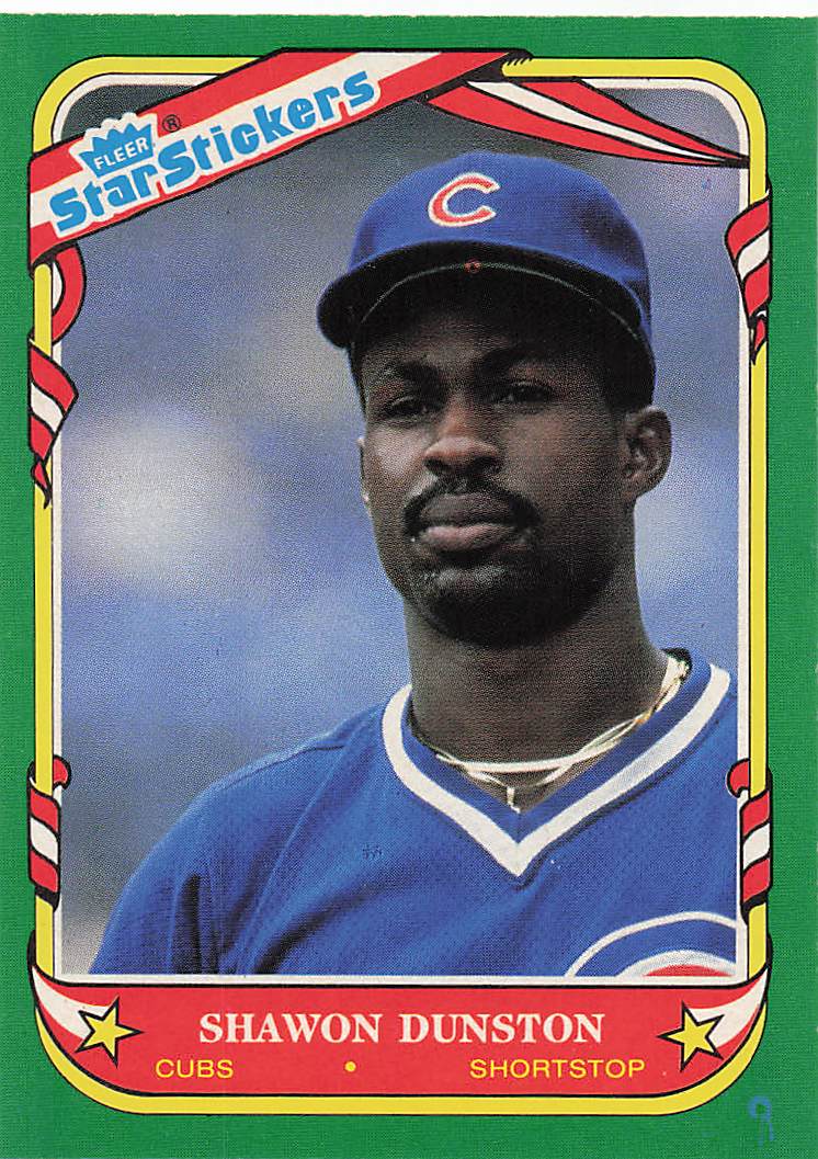 1987 Fleer Star Stickers Baseball Shawon Dunston #36