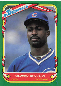 1987 Fleer Star Stickers Baseball Shawon Dunston #36