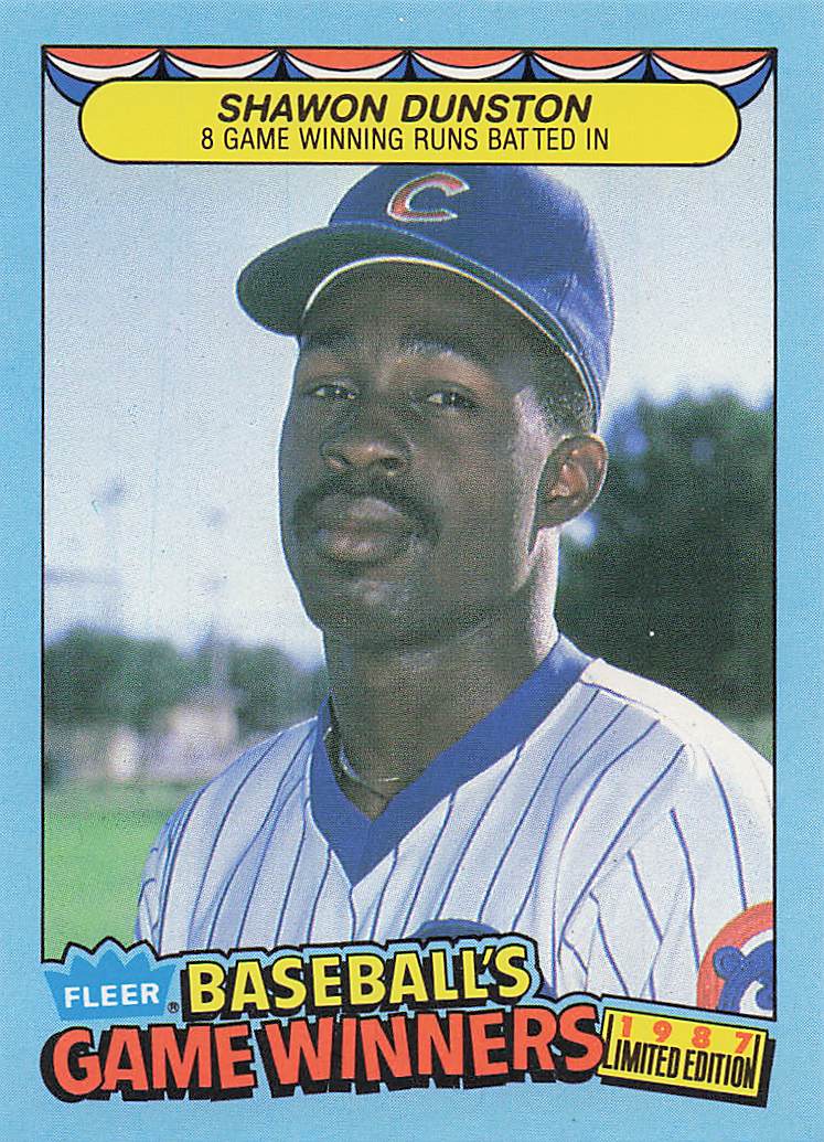 1987 Fleer Baseball's Game Winners Baseball Shawon Dunston #13