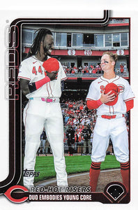 2025 Topps Update Baseball Red-Hot Risers (Elly De La Cruz / Matt McLain) #US331