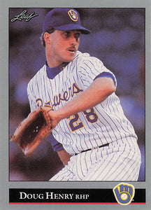 1992 Leaf Baseball Doug Henry #80 Rookie