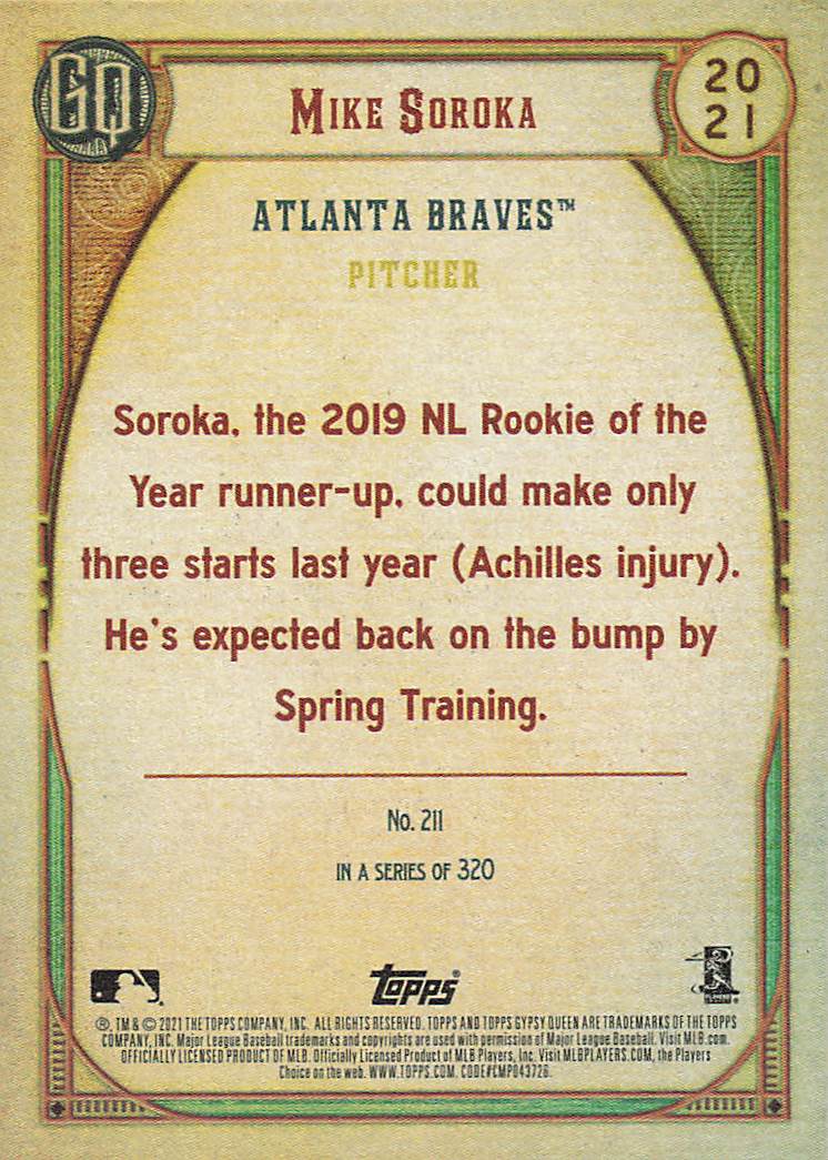 2021 Topps Gypsy Queen Baseball Mike Soroka #211