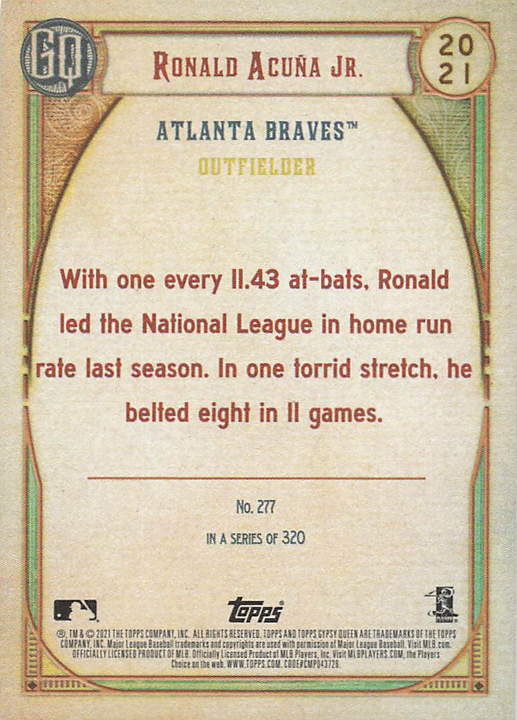2021 Topps Gypsy Queen Baseball Ronald Acuña Jr. #277
