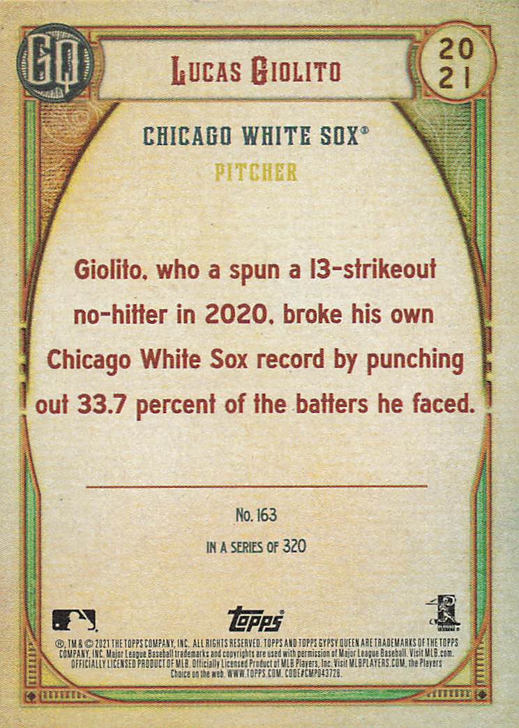 2021 Topps Gypsy Queen Baseball Lucas Giolito #163