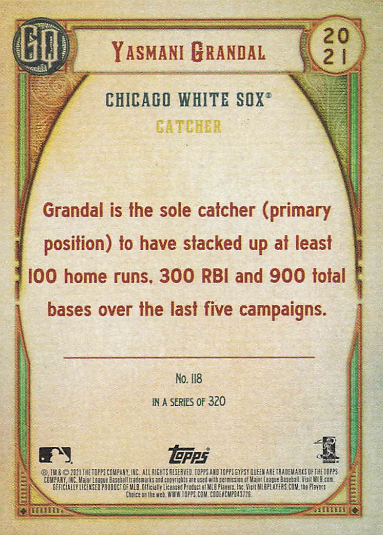 2021 Topps Gypsy Queen Baseball Yasmani Grandal #118