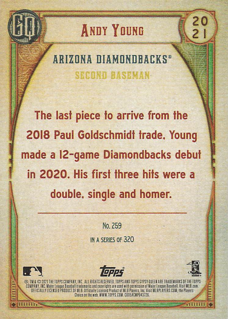 2021 Topps Gypsy Queen Baseball Andy Young #259 Rookie