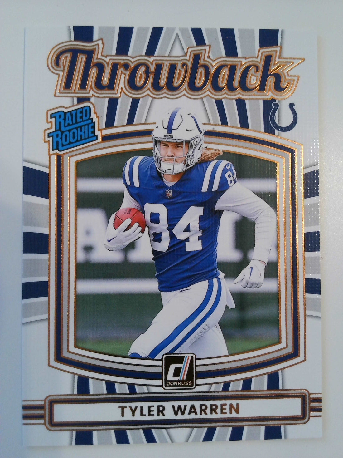 2025 Donruss Football Rated Rookies Throwback Tyler Warren #12
