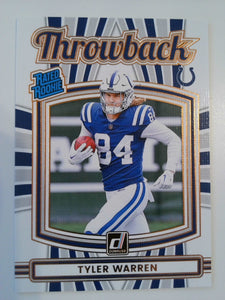 2025 Donruss Football Rated Rookies Throwback Tyler Warren #12