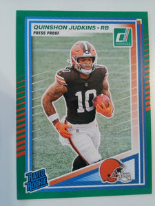 2025 Donruss Football Press Proofs Green Quinshon Judkins #330 Rookie