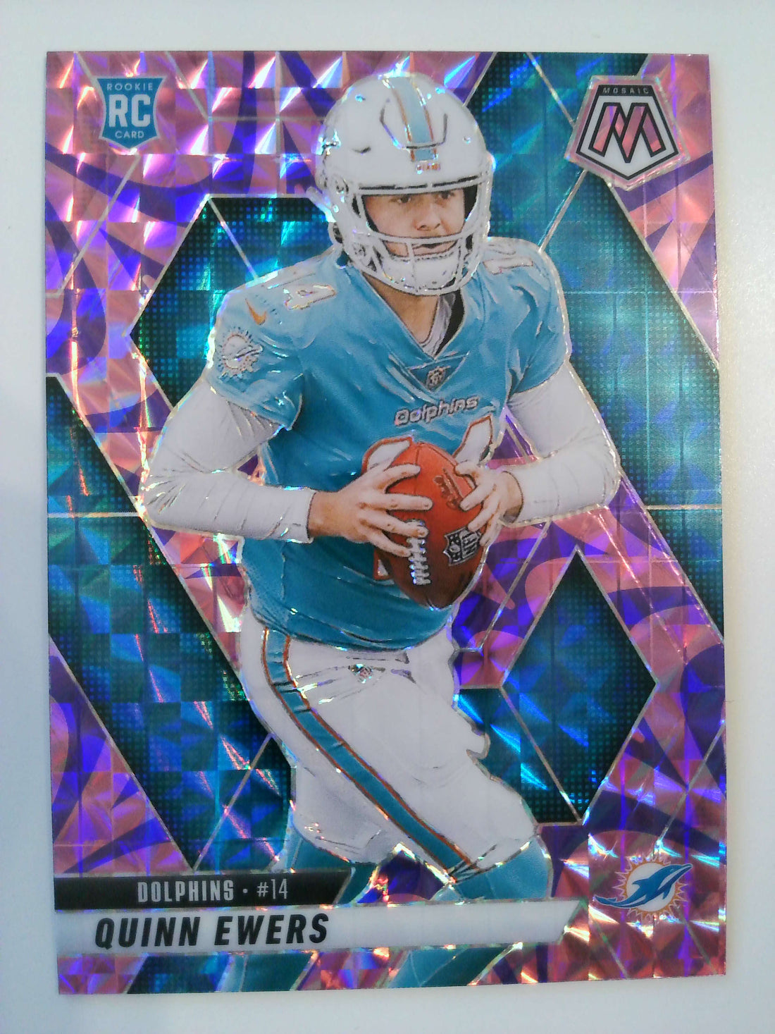 2025 Panini Mosaic Football Mosaic Reactive Purple Quinn Ewers #308 Rookie