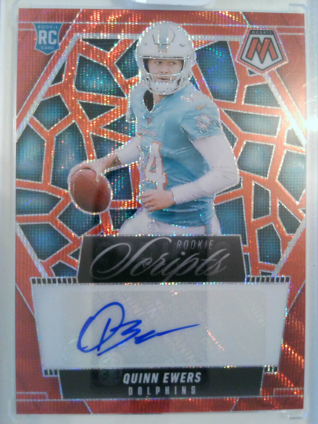 2025 Panini Mosaic Football Rookie Scripts Red Wave Quinn Ewers #RS-QES
