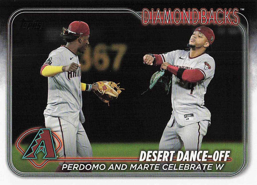 2024 Topps Baseball Desert Dance-Off: Perdomo and Marte Celebrate W #190