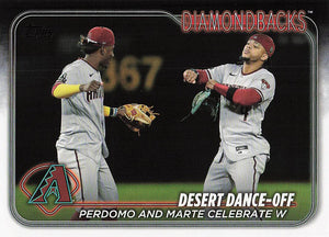 2024 Topps Baseball Desert Dance-Off: Perdomo and Marte Celebrate W #190