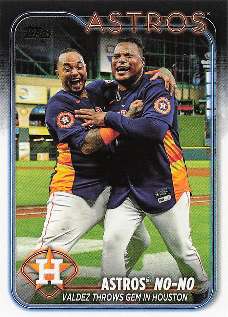 2024 Topps Baseball Astros No-No: Valdez Throws Gem in Houston #329