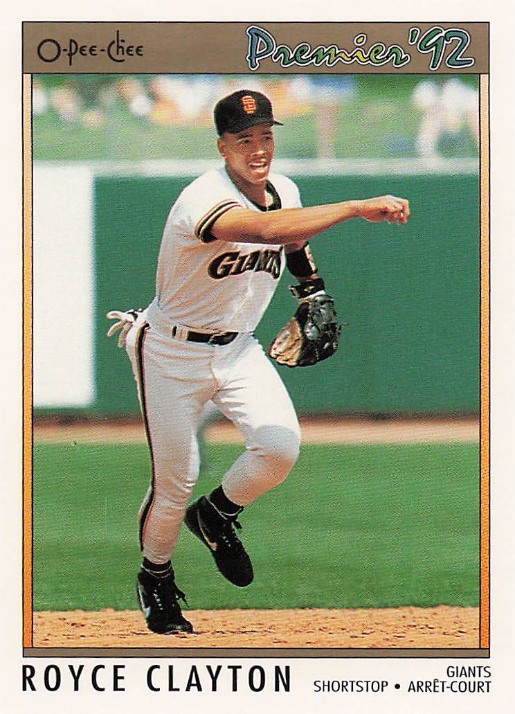 1992 O-Pee-Chee Premier Baseball Royce Clayton #39