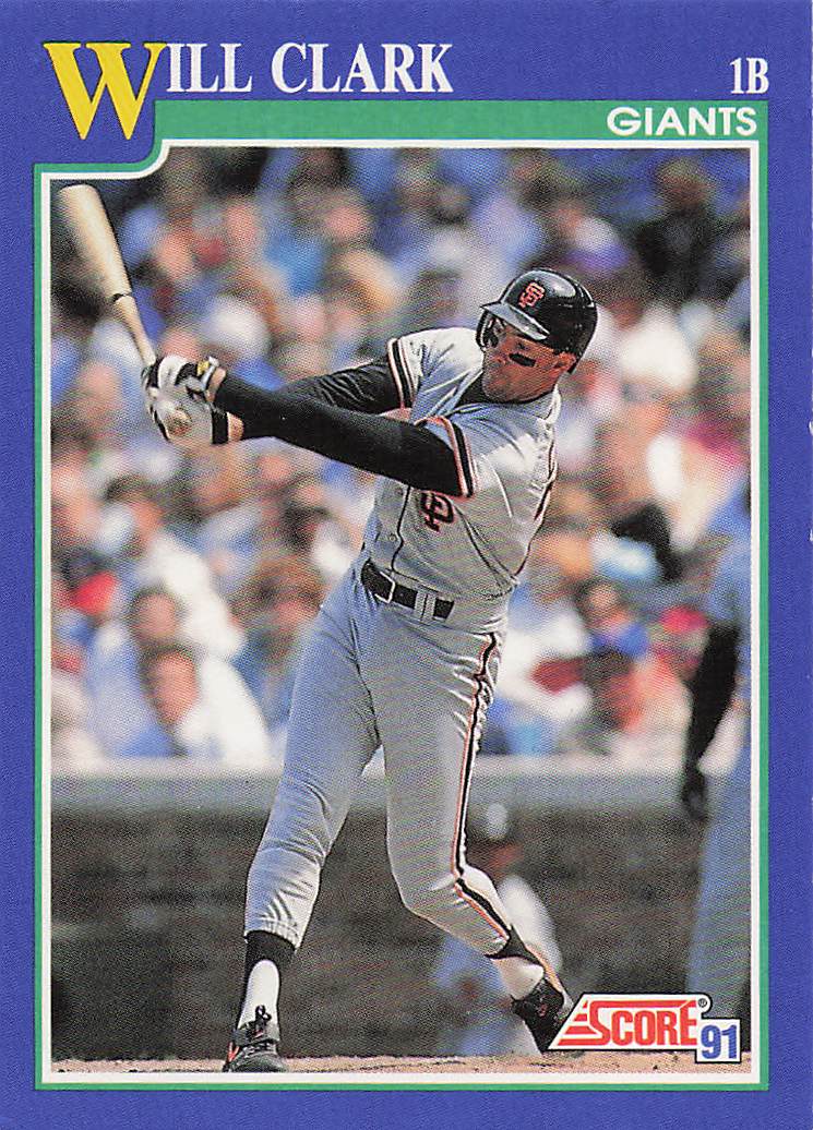 1991 Score Baseball Will Clark #7