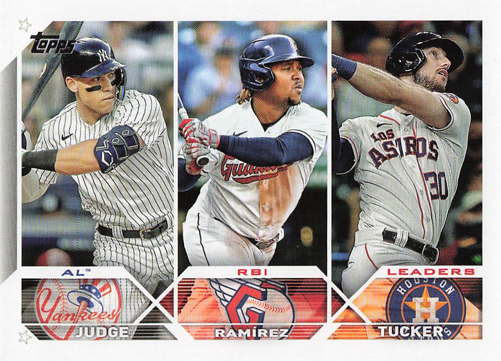 2023 Topps Baseball AL RBI Leaders (Judge / Ramírez / Tucker) #241