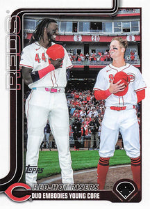 2025 Topps Update Baseball Red-Hot Risers (Elly De La Cruz / Matt McLain) #US331