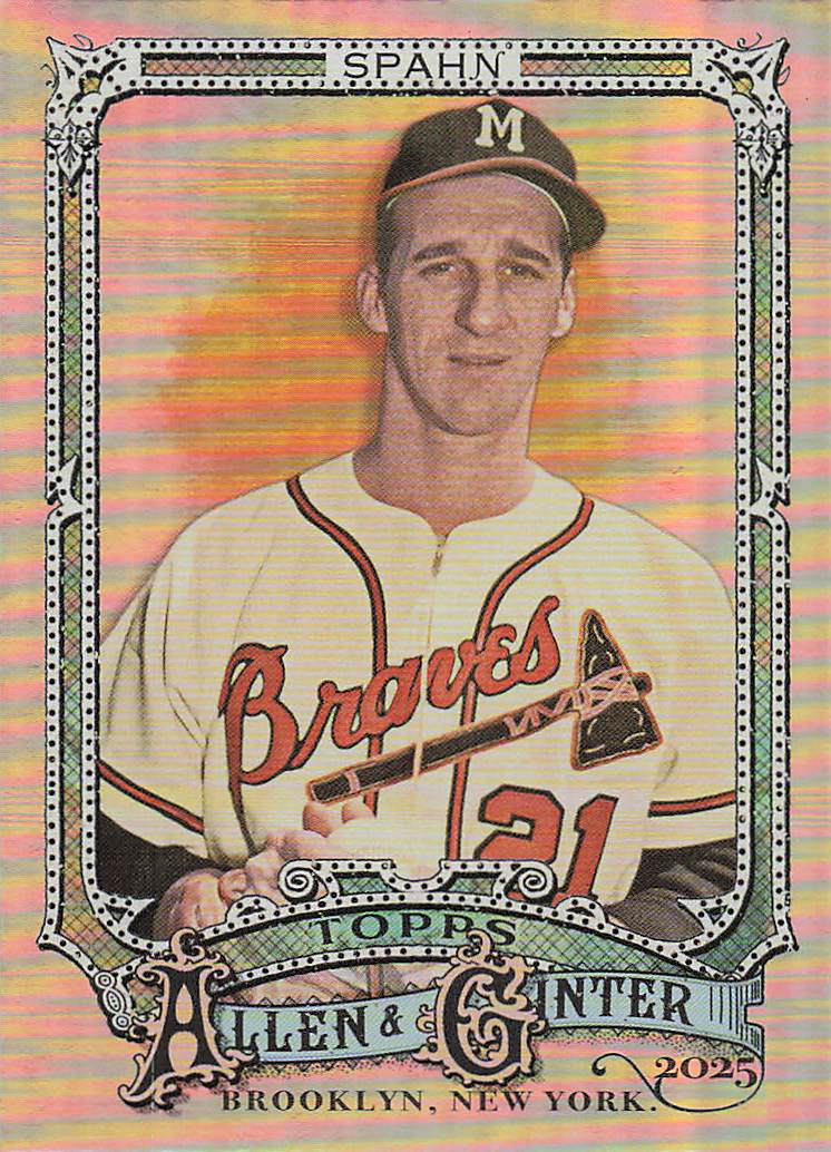 2025 Topps Allen & Ginter Baseball Silver Portrait Warren Spahn #33