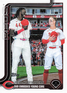 2025 Topps Update Baseball Red-Hot Risers (Elly De La Cruz / Matt McLain) #US331