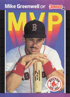 1989 Donruss Baseball Bonus MVP's Mike Greenwell #BC-13c