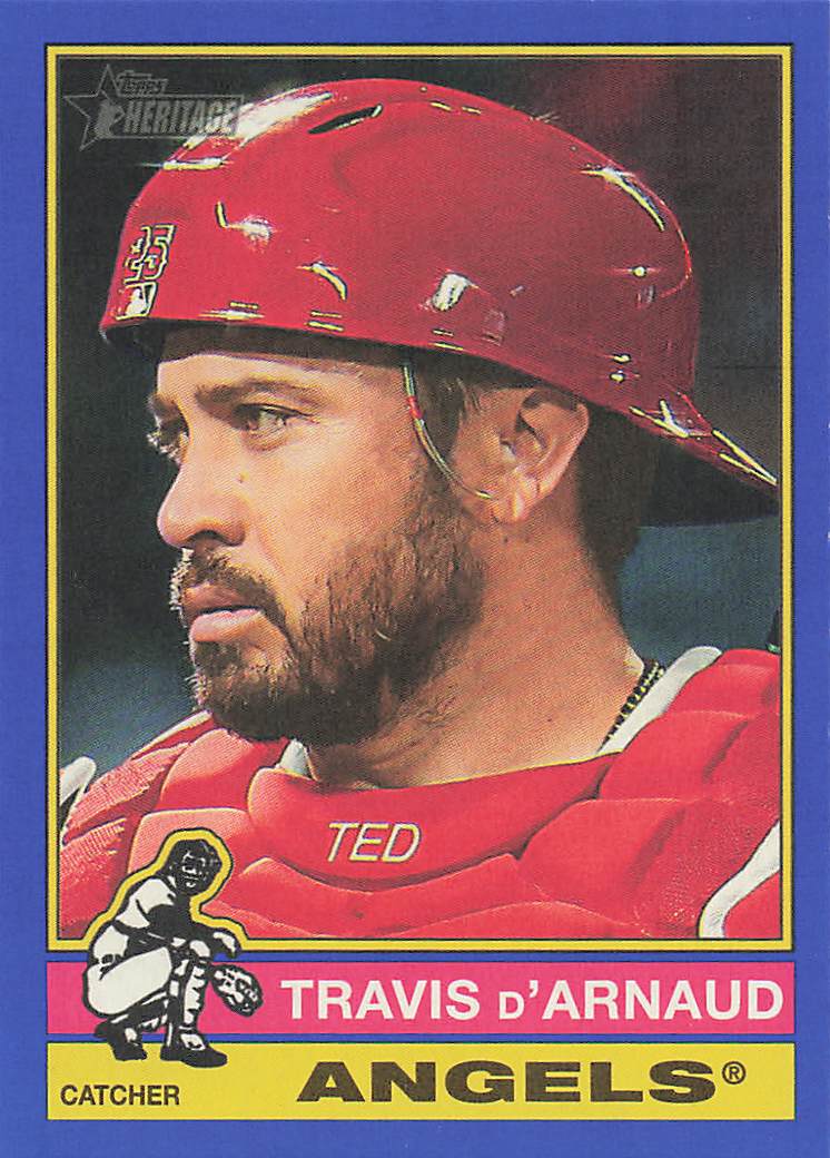 2025 Topps Heritage Baseball Dark Blue Border Travis d'Arnaud #564