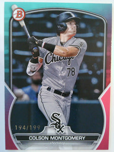 2023 Bowman Draft Baseball Aqua/Pink Gradient 194/199 Colson Montgomery #BD-191