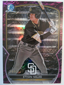 2023 Bowman Draft Chrome Fuchsia Lunar Refractor 169/199 Ethan Salas #BDC-1