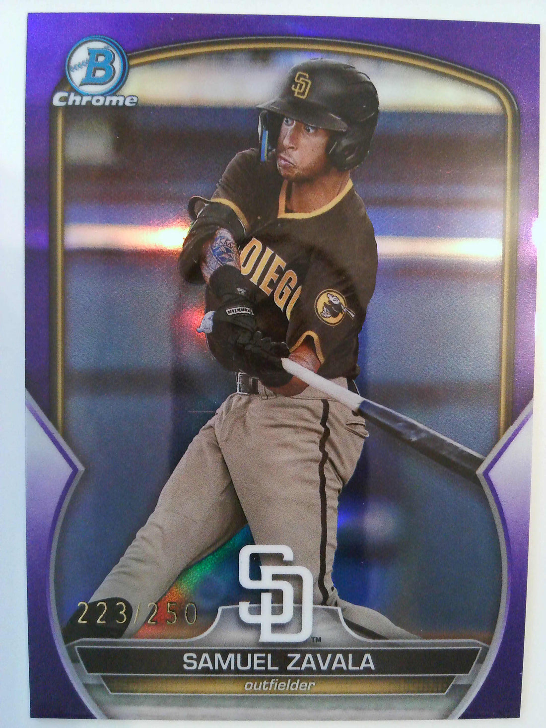 2023 Bowman Draft Baseball Chrome Purple Refractor 223/250 Samuel Zavala #BDC-83