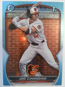 2023 Bowman Draft Baseball Chrome Sky Blue Refractor Jake Cunningham #BDC-198