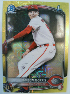 2025 Bowman Draft Chrome Yellow Mojo Refractor 29/75 Mason Morris #BDC-66